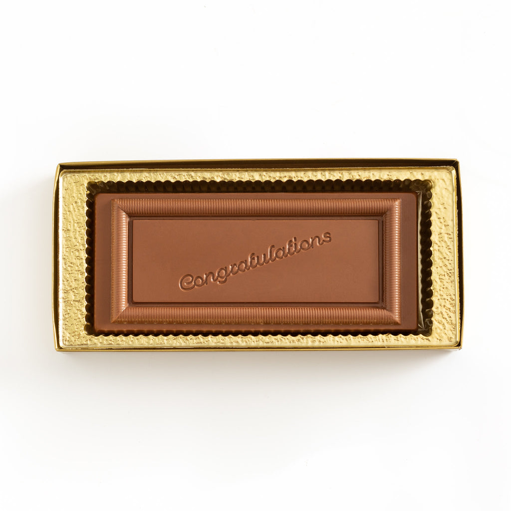 Congratulations chocolate in gold box