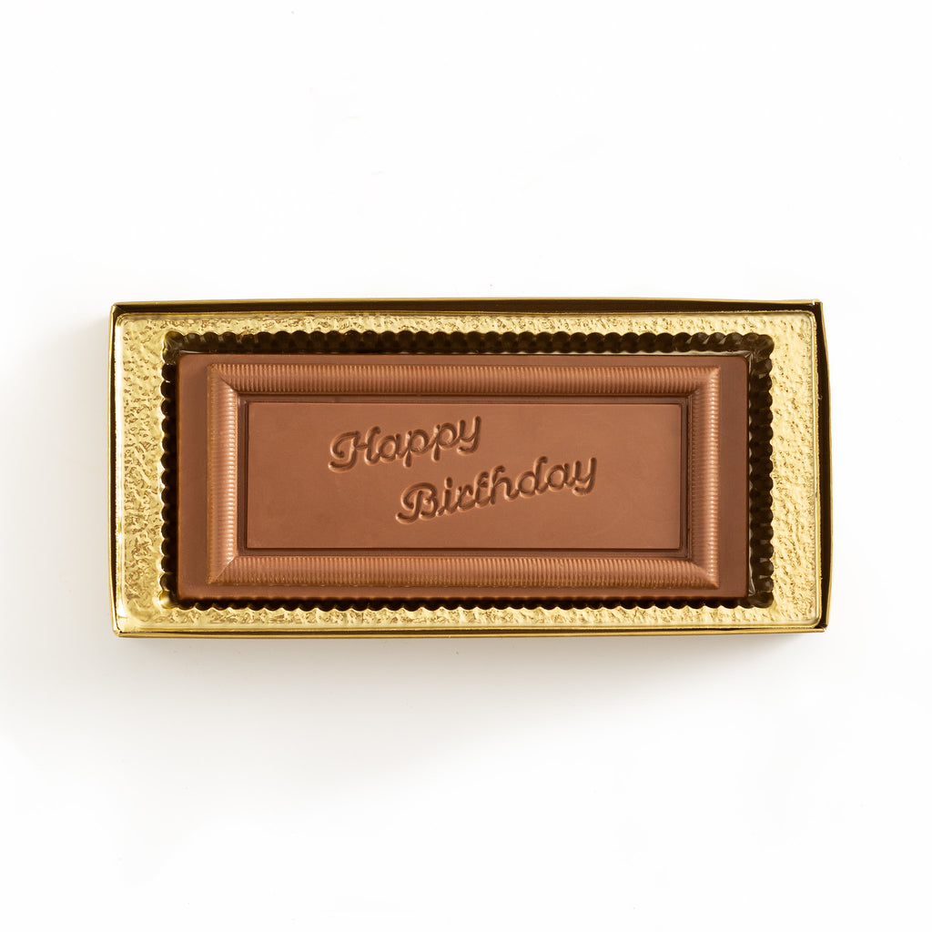 Happy Birthday chocolate in gold box