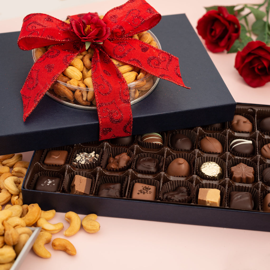 Valentine's Day Crown assortment of chocolates and cashews